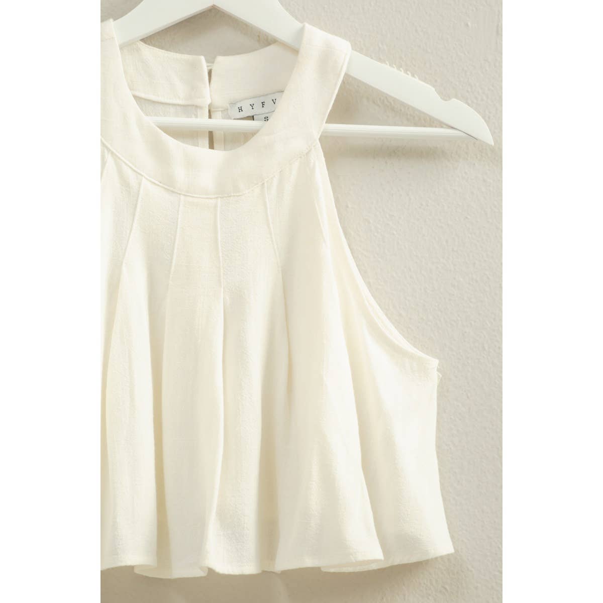 Halter Pleated Ruffle Top