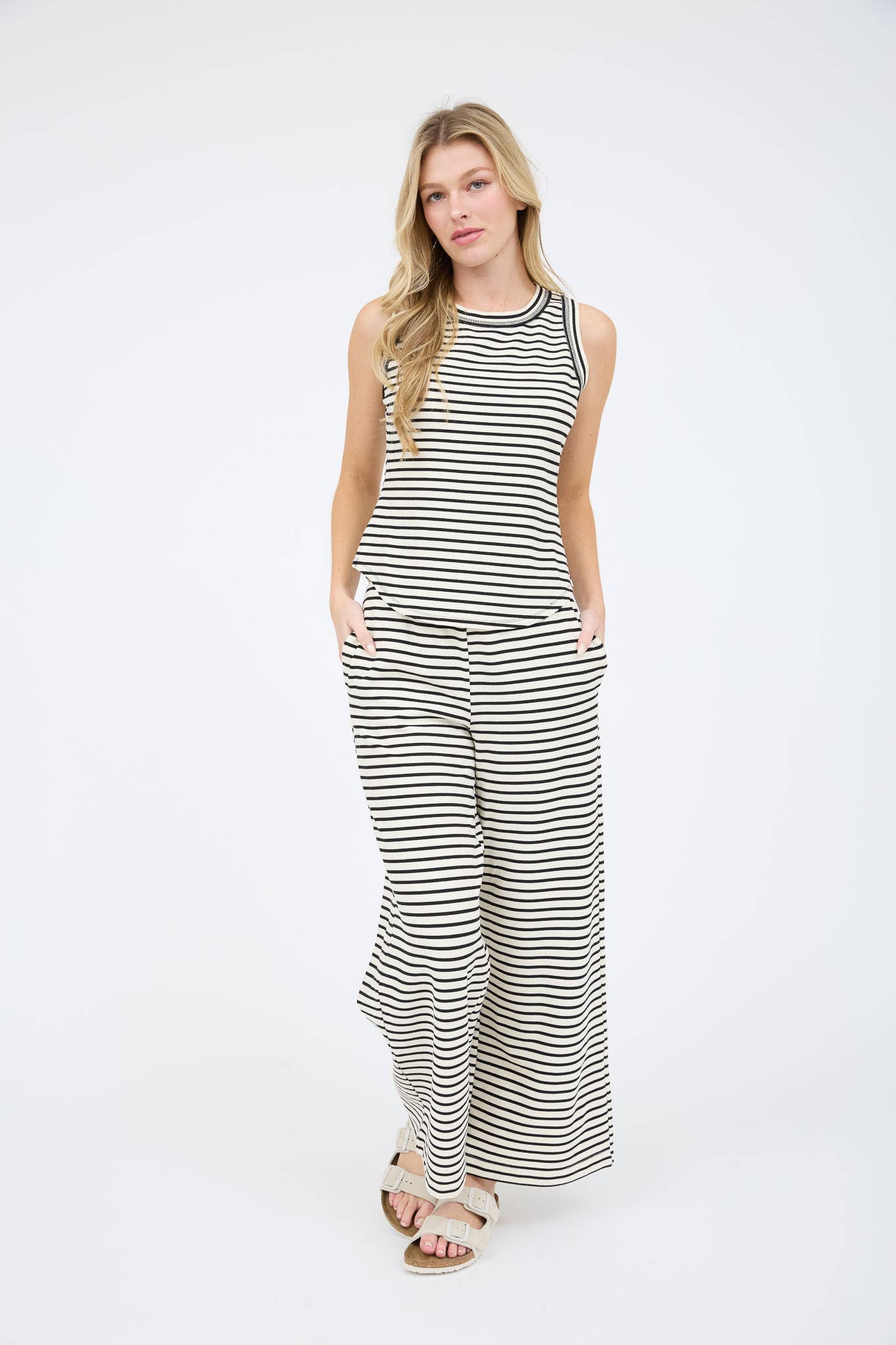 Stripe Wide Leg Lounge Pants