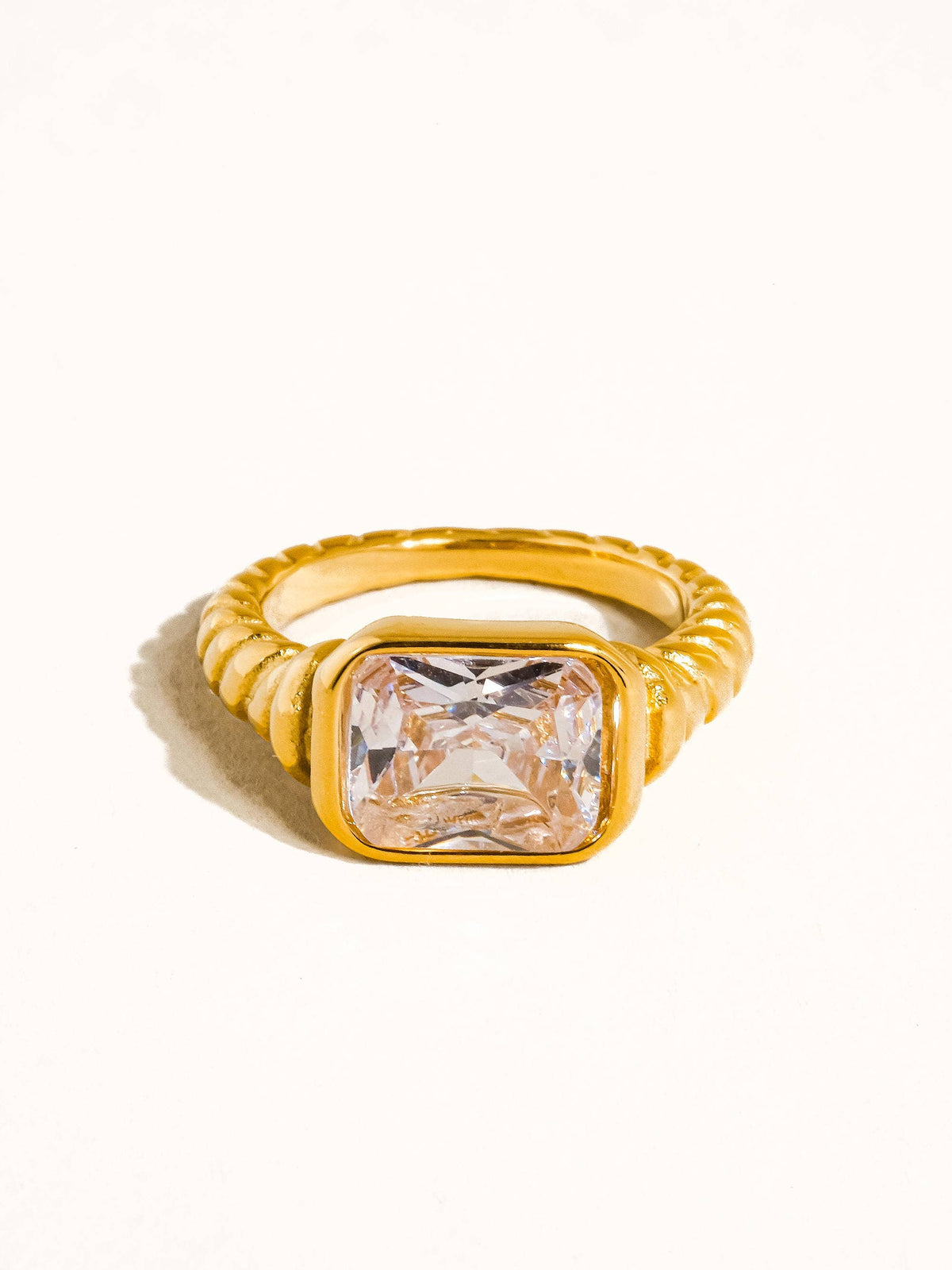 Laverne 18K Gold Non-Tarnish CZ Cocktail Ring: Yellow Gold