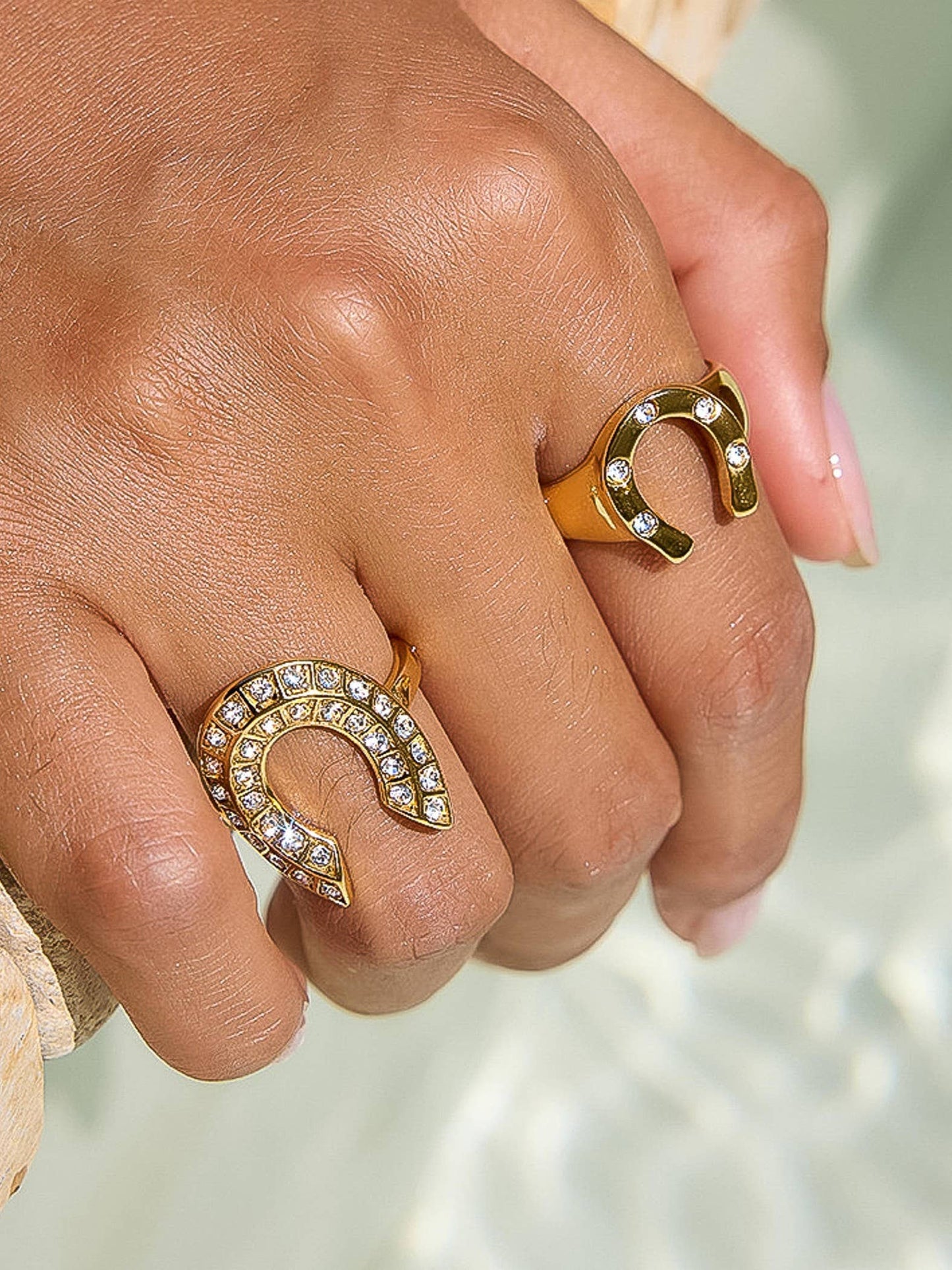 Gold Non-Tarnish Small Horseshoe Ring: