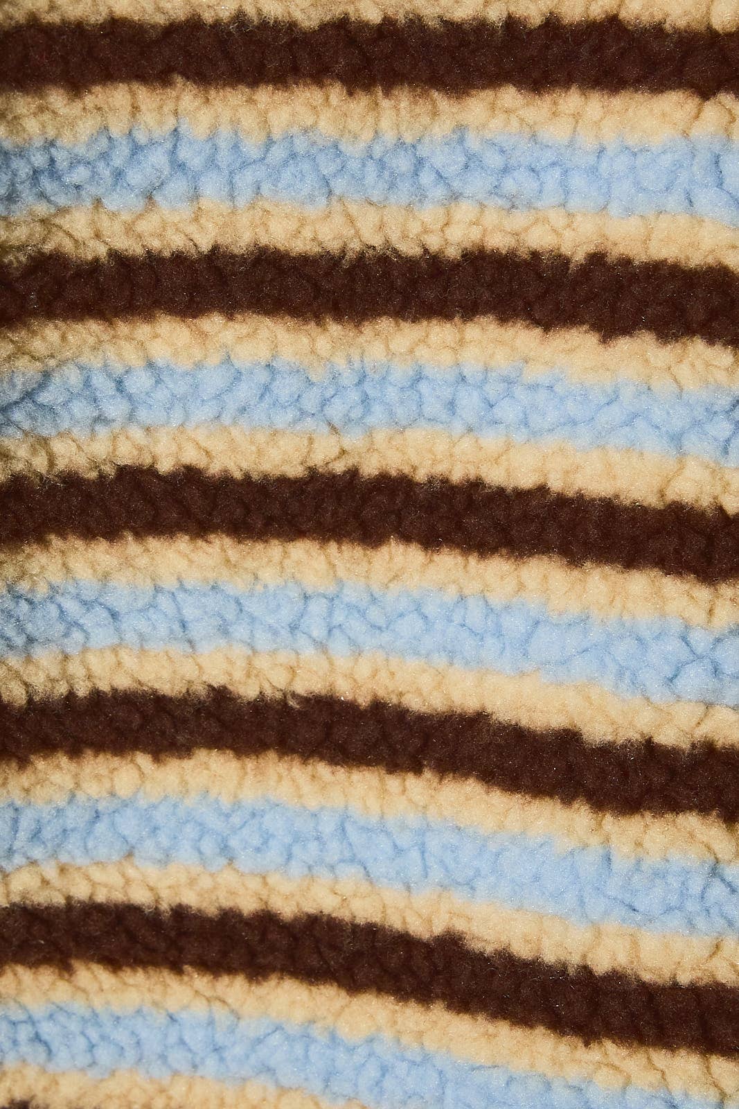 Striped Collared Button Oversized Fleece Pullover
