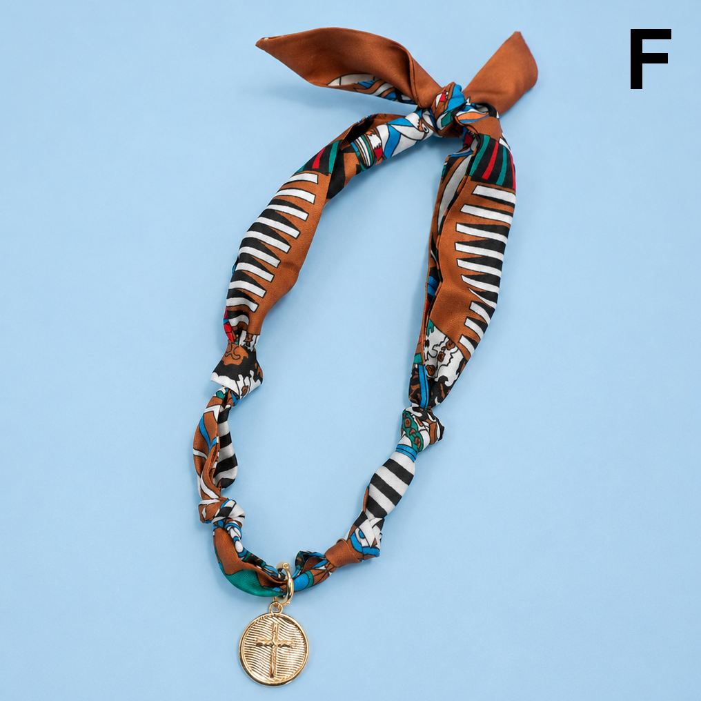 Handcrafted Scarf Interchangeable Charm Necklace