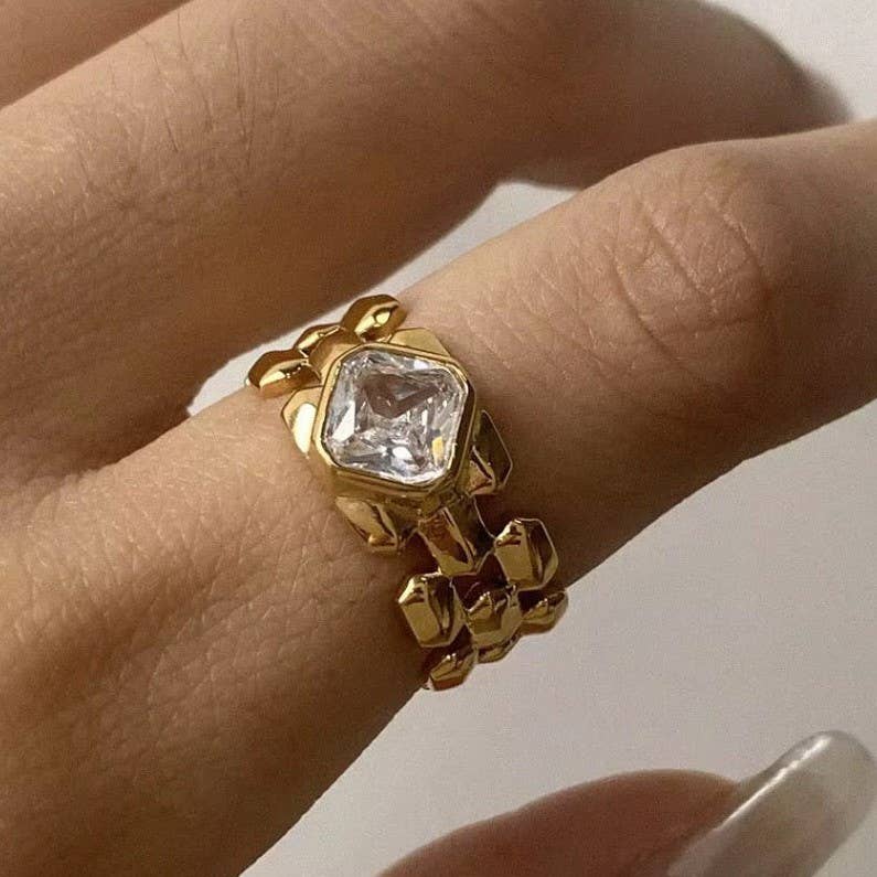 Rhinestone band ring