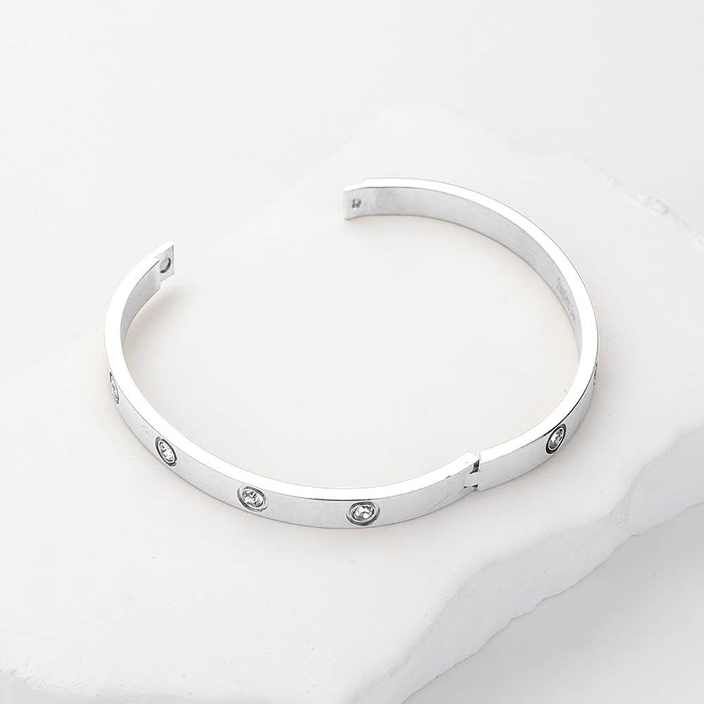 Crystal Embellished Bangle Bracelet