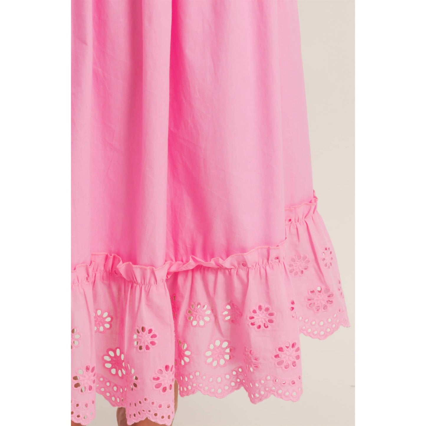 Tiered Eyelet Maxi Skirt