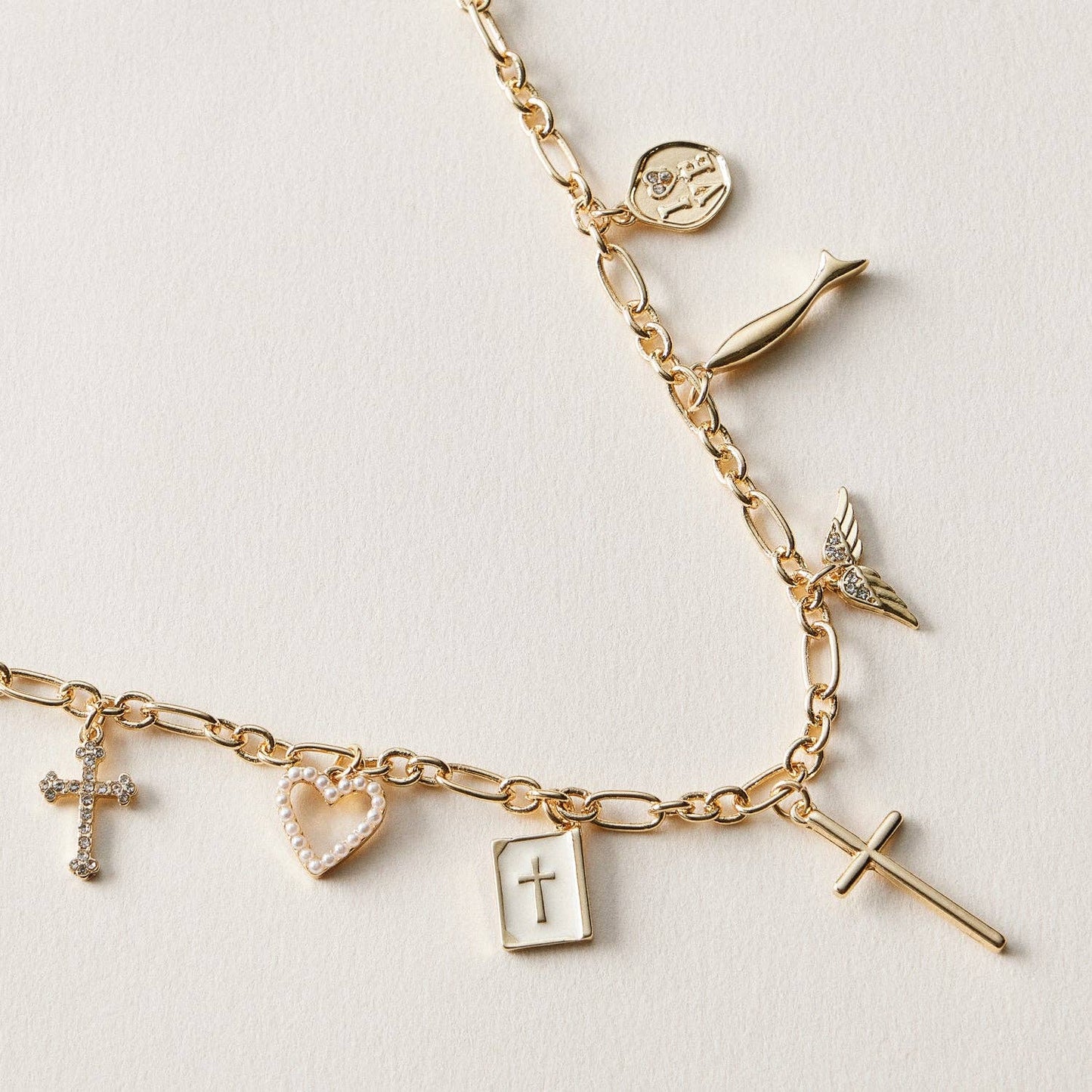 18K Gold-Dipped Faith & Love Charm