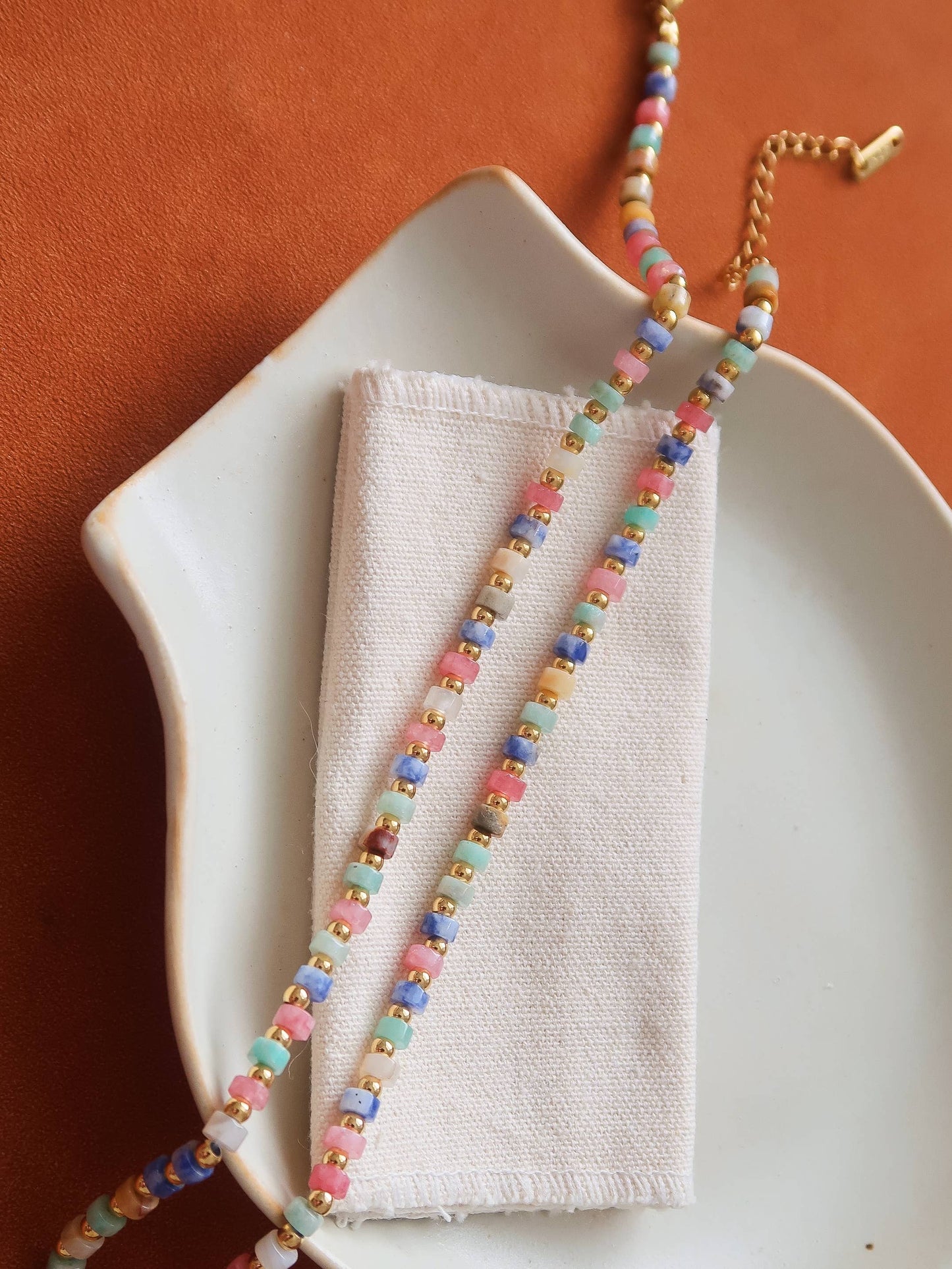 Non-Tarnish Faceted Bead Boho Necklace