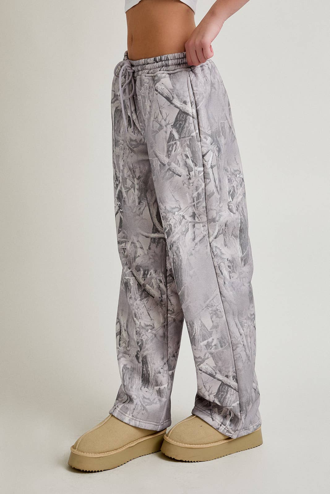 Light Camo Wide Leg Sweatpants
