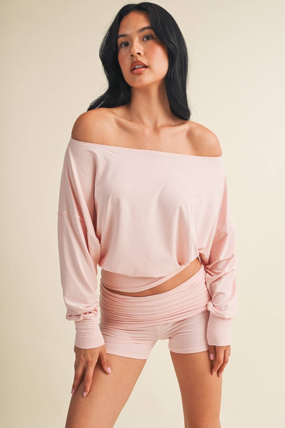 Soft Knit Off Shoulder Slouchy Top