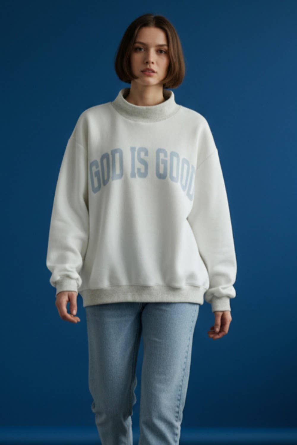 JESUS & GOD IS GOOD Reversible mockneck