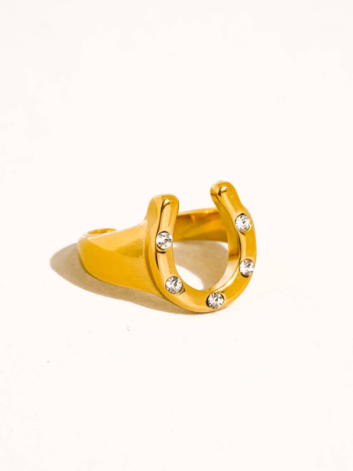 Gold Non-Tarnish Small Horseshoe Ring: