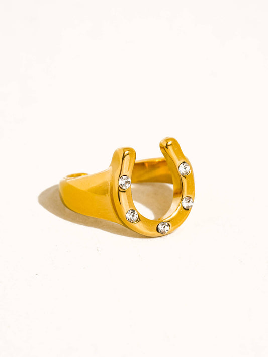 Gold Non-Tarnish Small Horseshoe Ring: