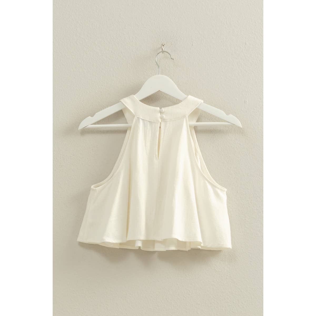 Halter Pleated Ruffle Top
