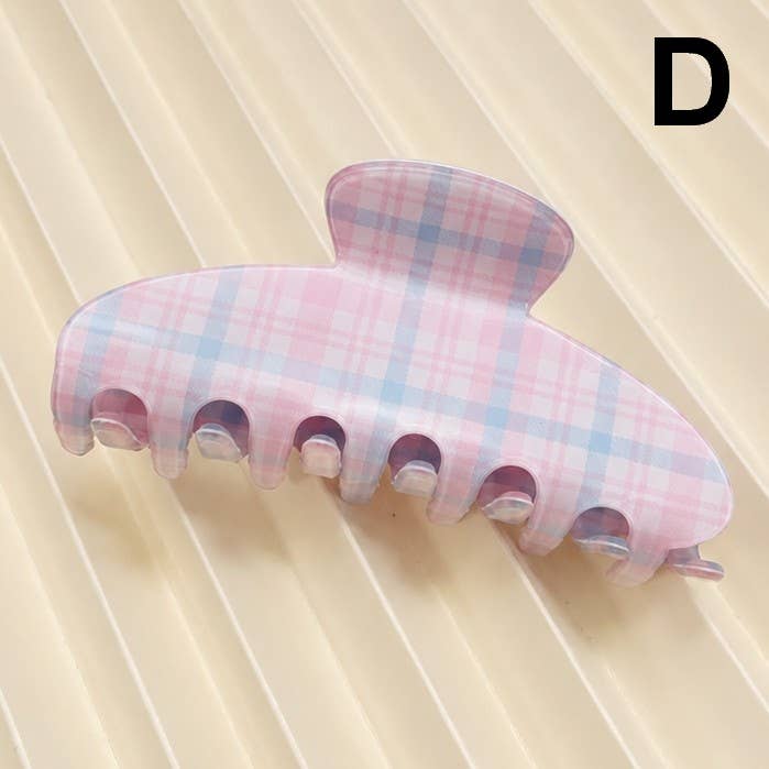 Pastel Plaid & Gingham Hair Claw Clip | 40H1194: D