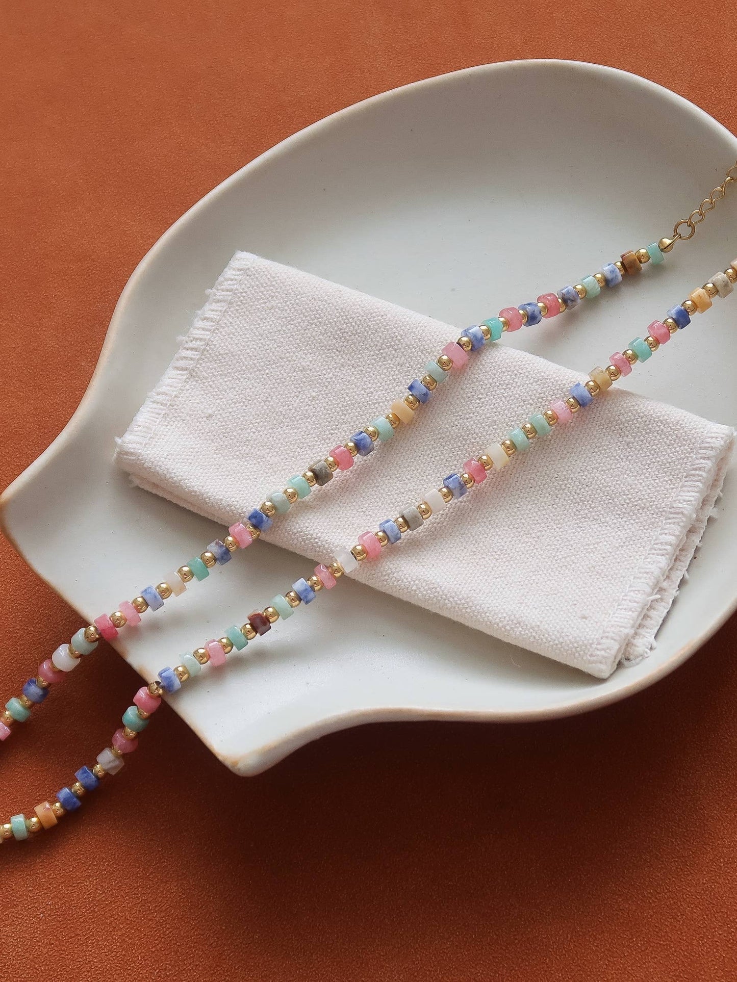 Non-Tarnish Faceted Bead Boho Necklace