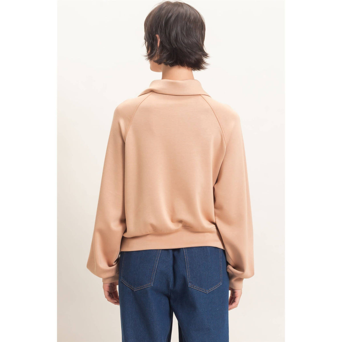 Half-Zip Collar Raglan Pullover