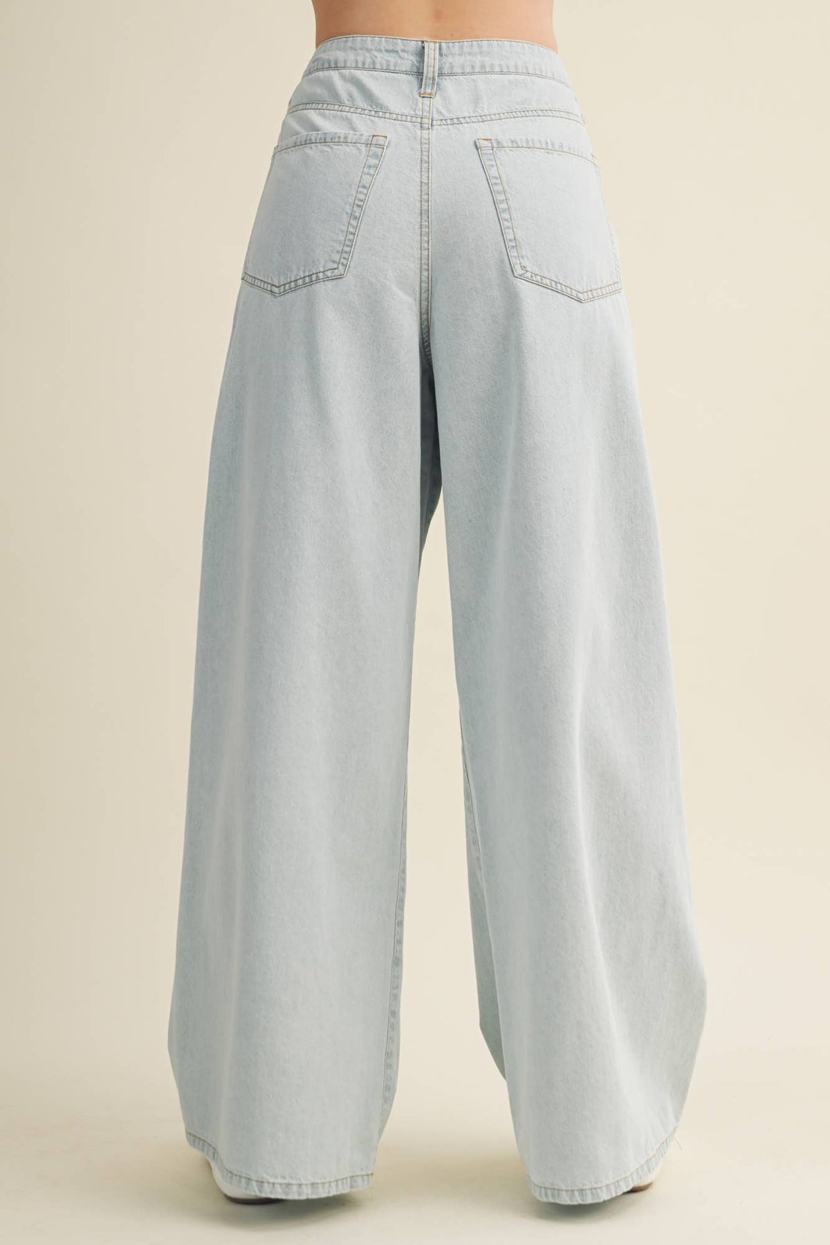 Pleat-Front High-Waist Denim