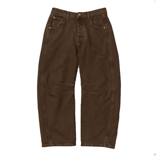 Mid Rise Loose Barrel Jeans