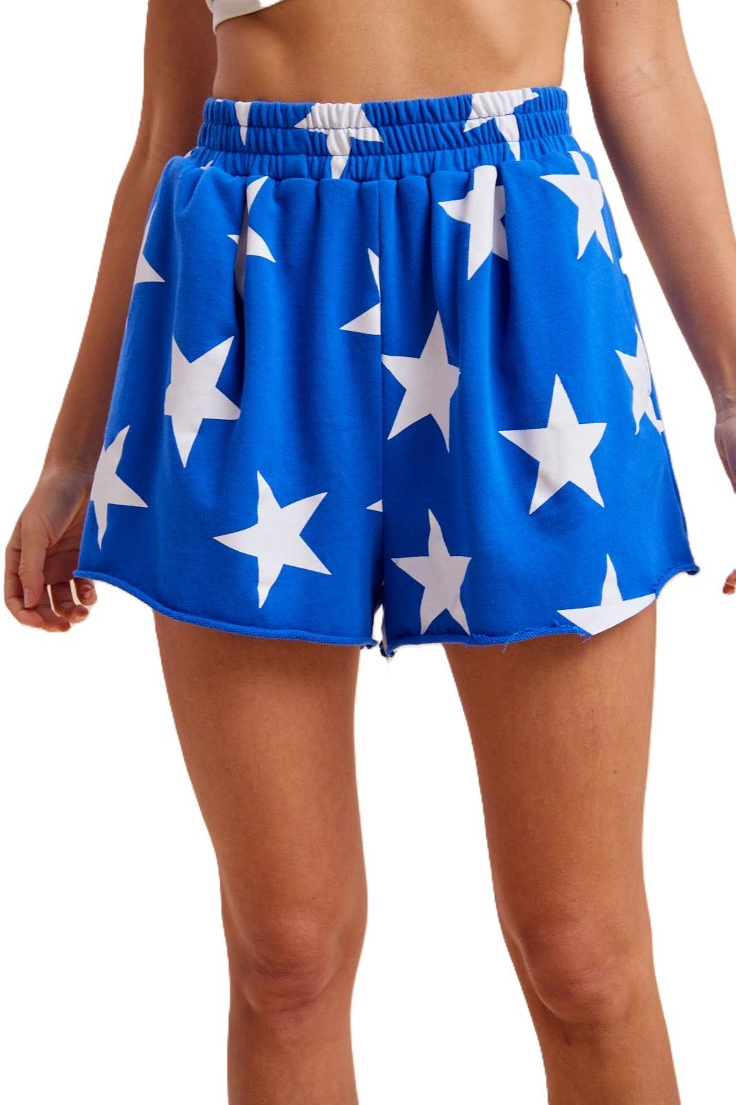 4th Of July Star Printed French Terry Short