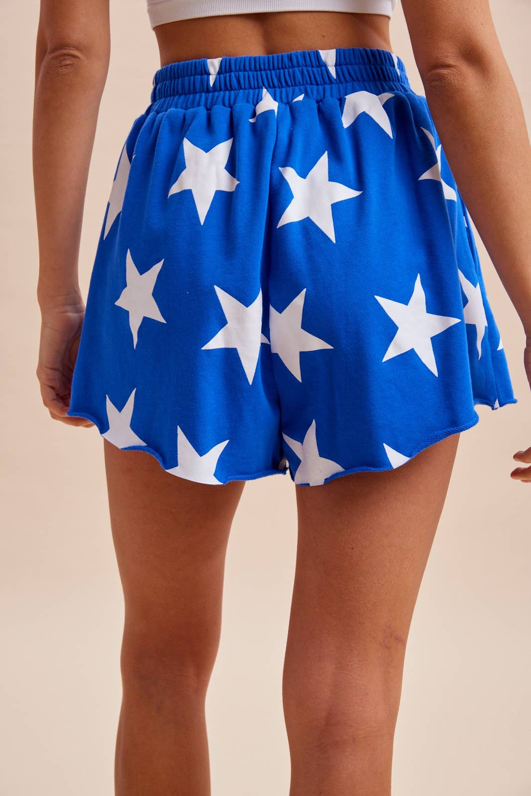 4th Of July Star Printed French Terry Short