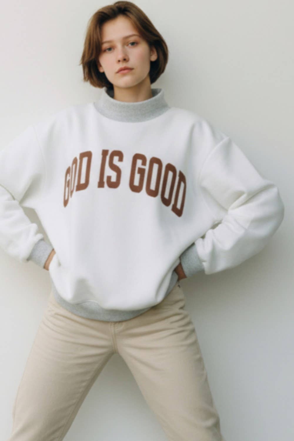 JESUS & GOD IS GOOD Reversible mockneck