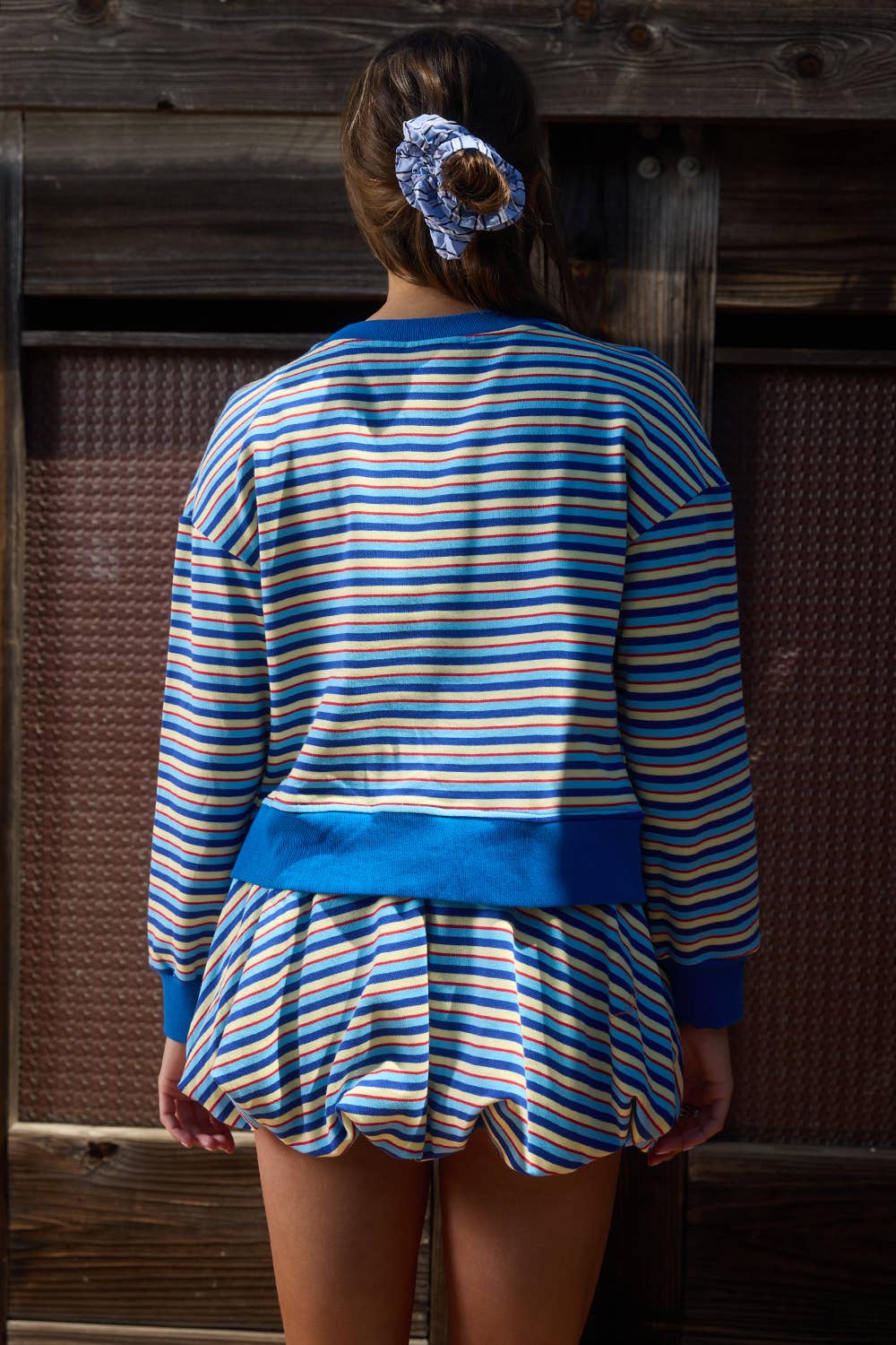 Vibrant Multi-Stripe Dual-Button Knit Cardigan