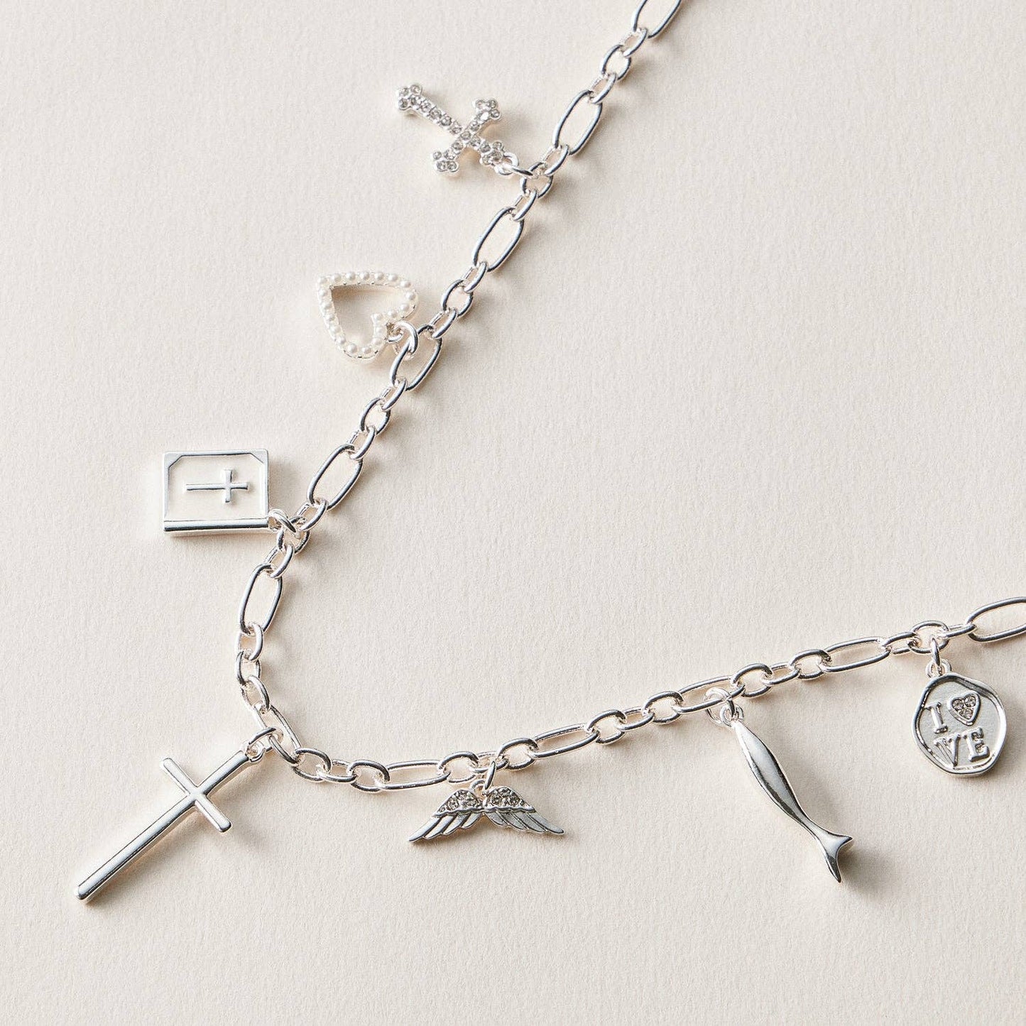 18K Gold-Dipped Faith & Love Charm | Necklace: GD / ONE / 5DN18146
