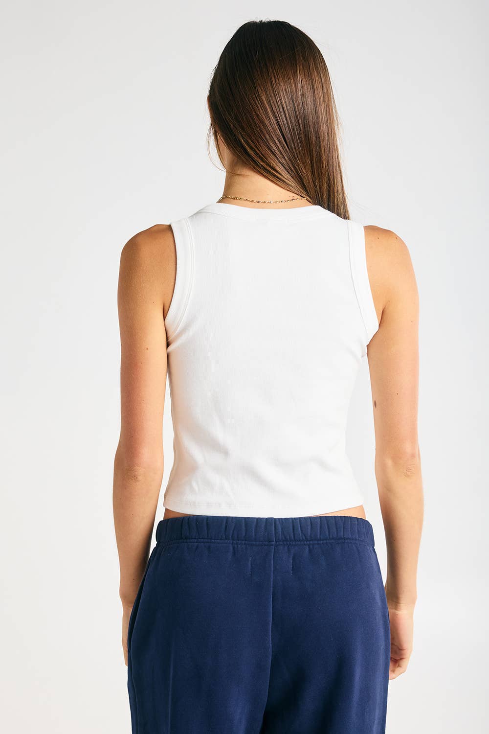 IT2874-TN 'tennessee' Embroidered Ribbed Tank Top: White / S-M-L (2-2-2)