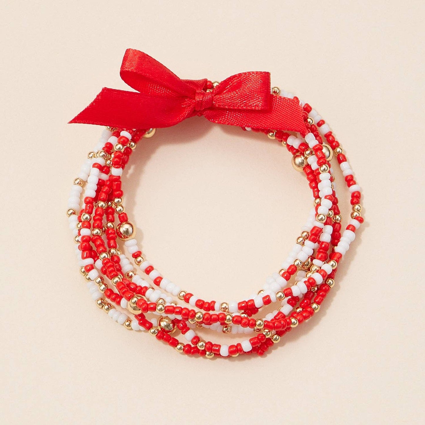 Seed Bead Bracelet Set | Game Day Colors: Orange/White / One / B5SB2387