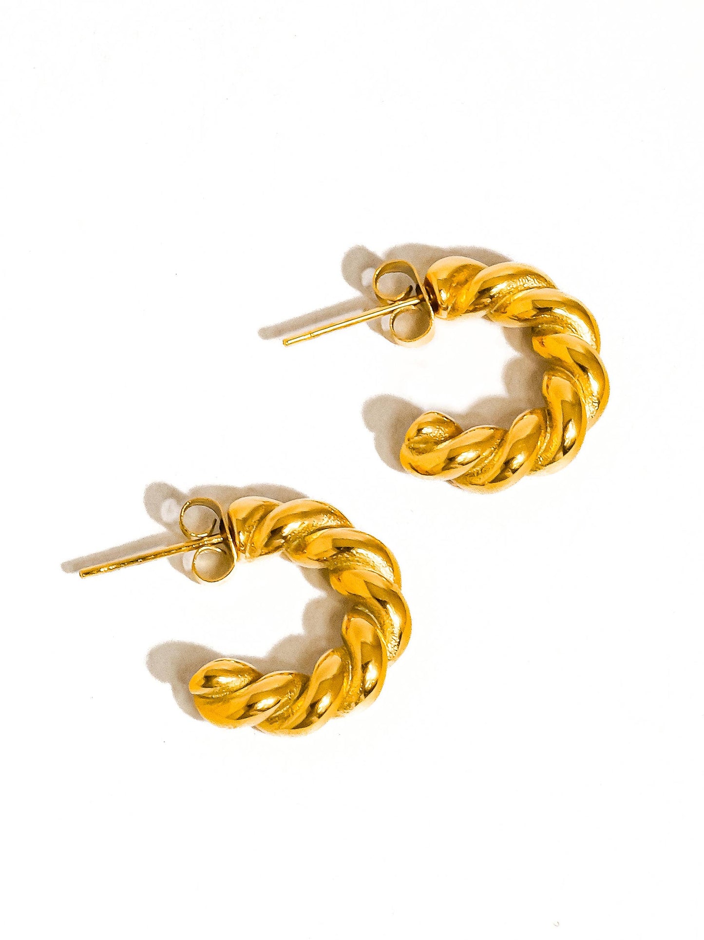 Braided C Hoop Earring
