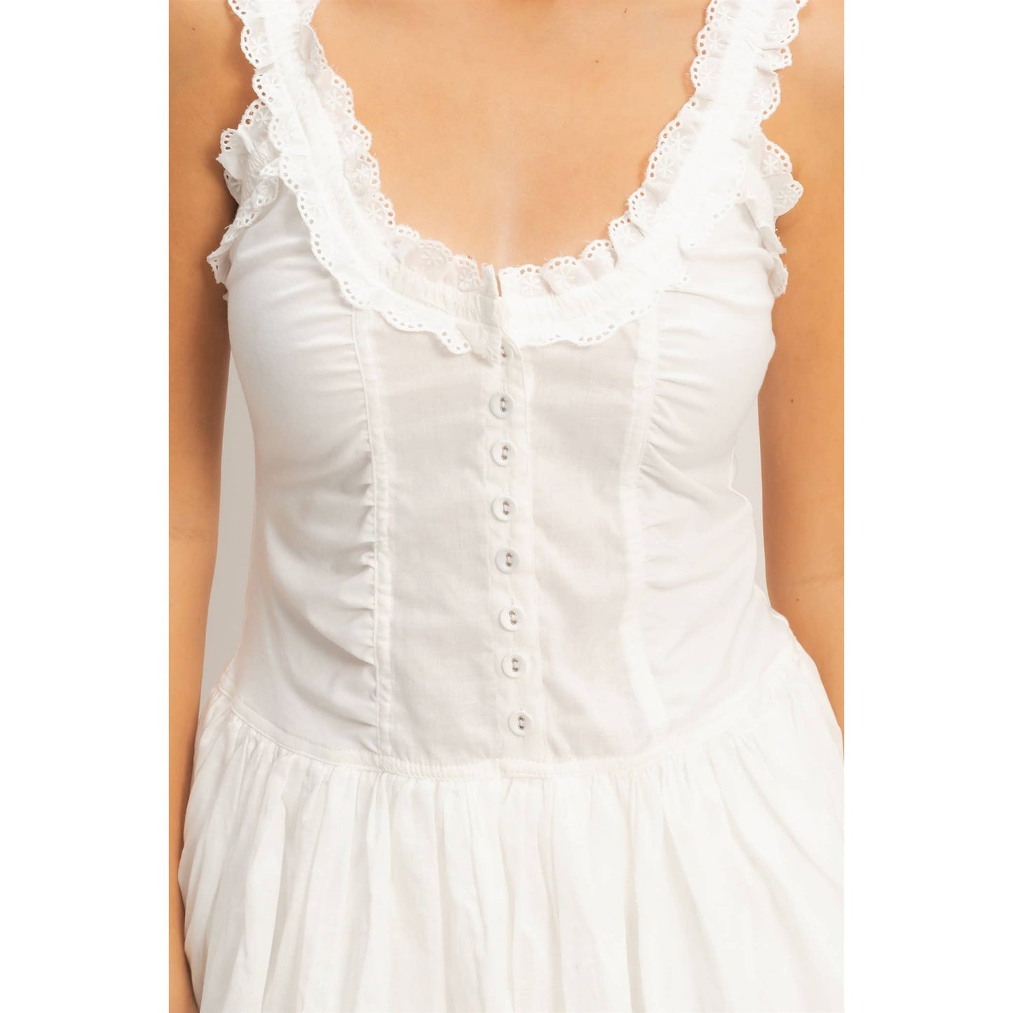 Shirred Ruffle Mini Dress
