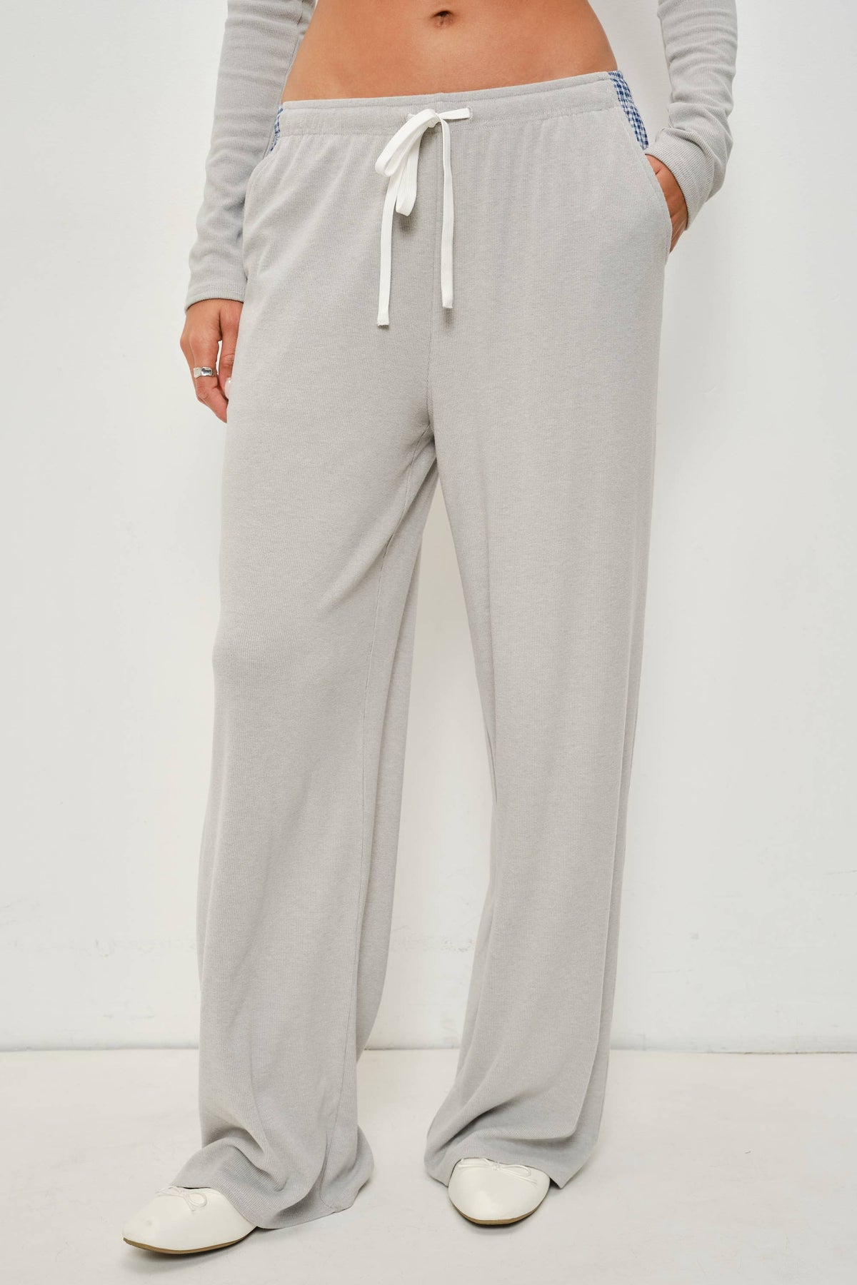 WREN GINGHAM COLOR BLOCK SOFT LOUNGE PANTS