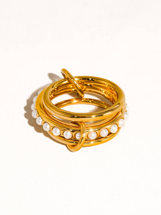 Multi Stack Pearl Band Ring
