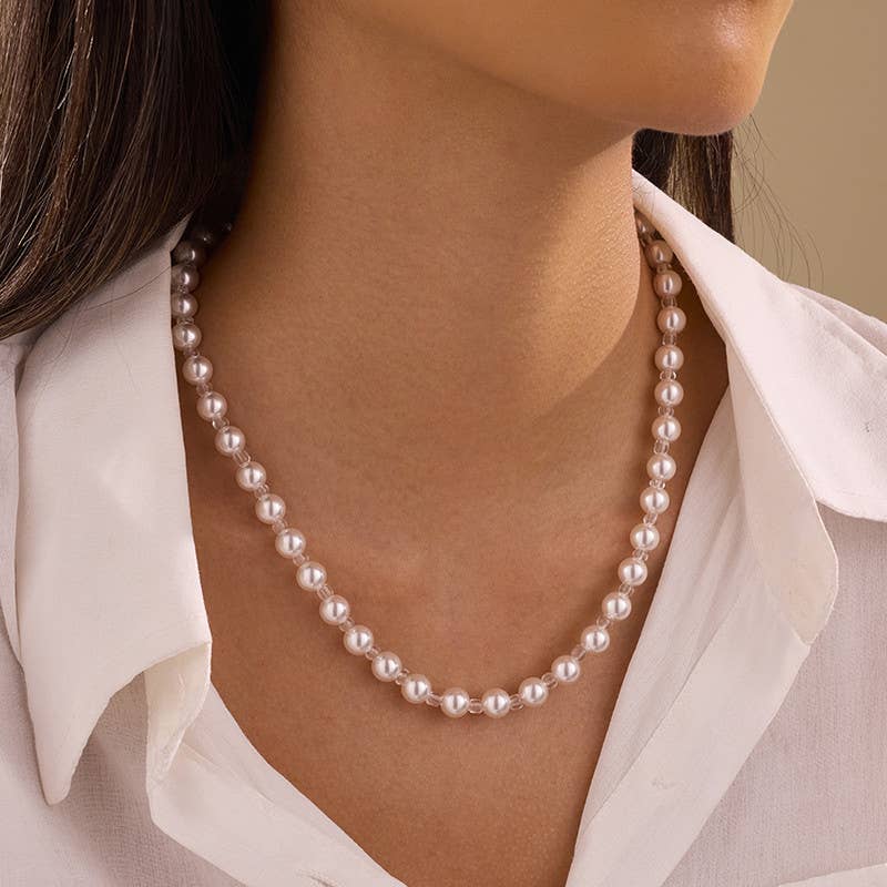 Natural Stone Semi-Precious Glass Mixed Necklace