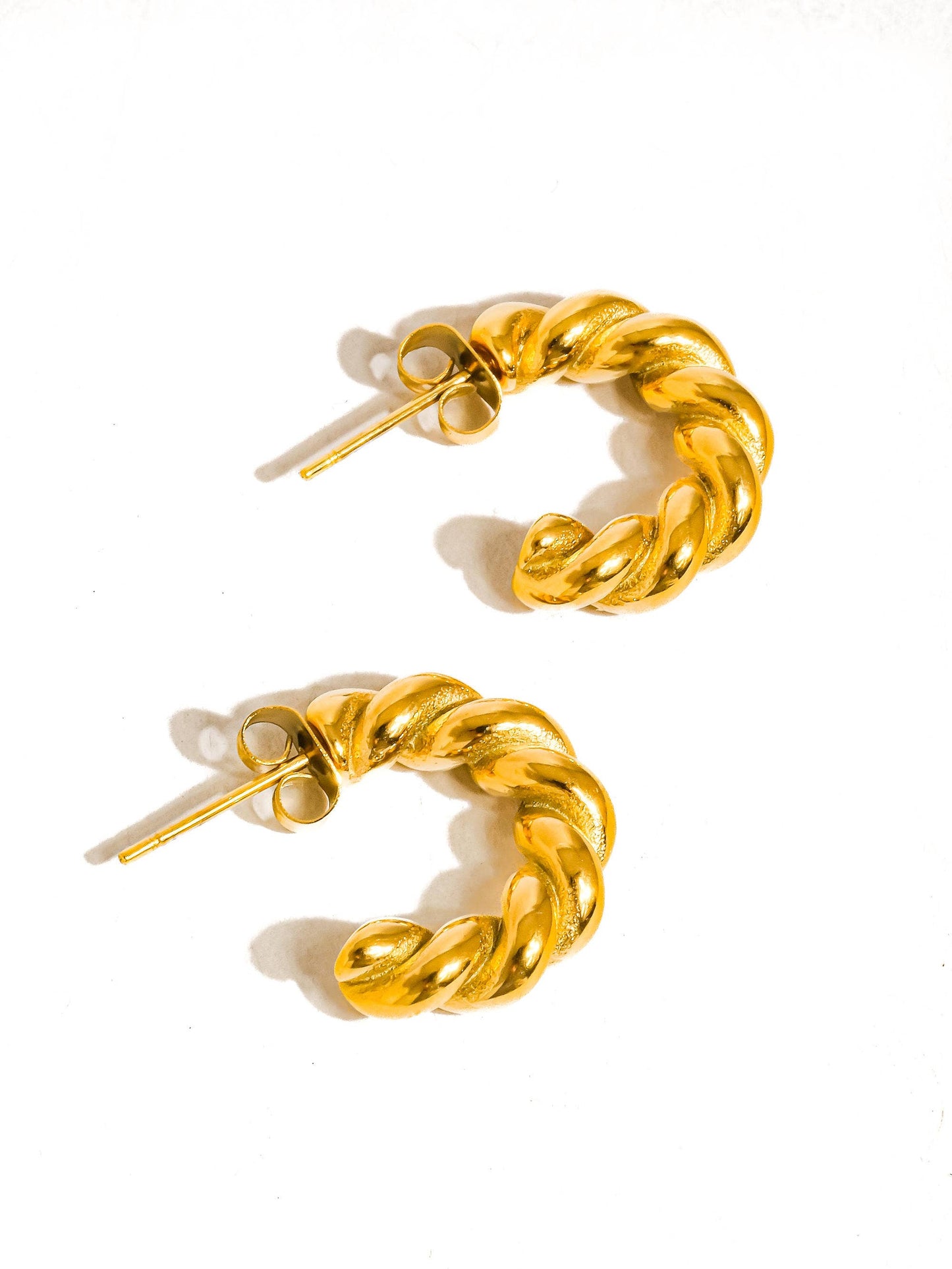 Braided C Hoop Earring