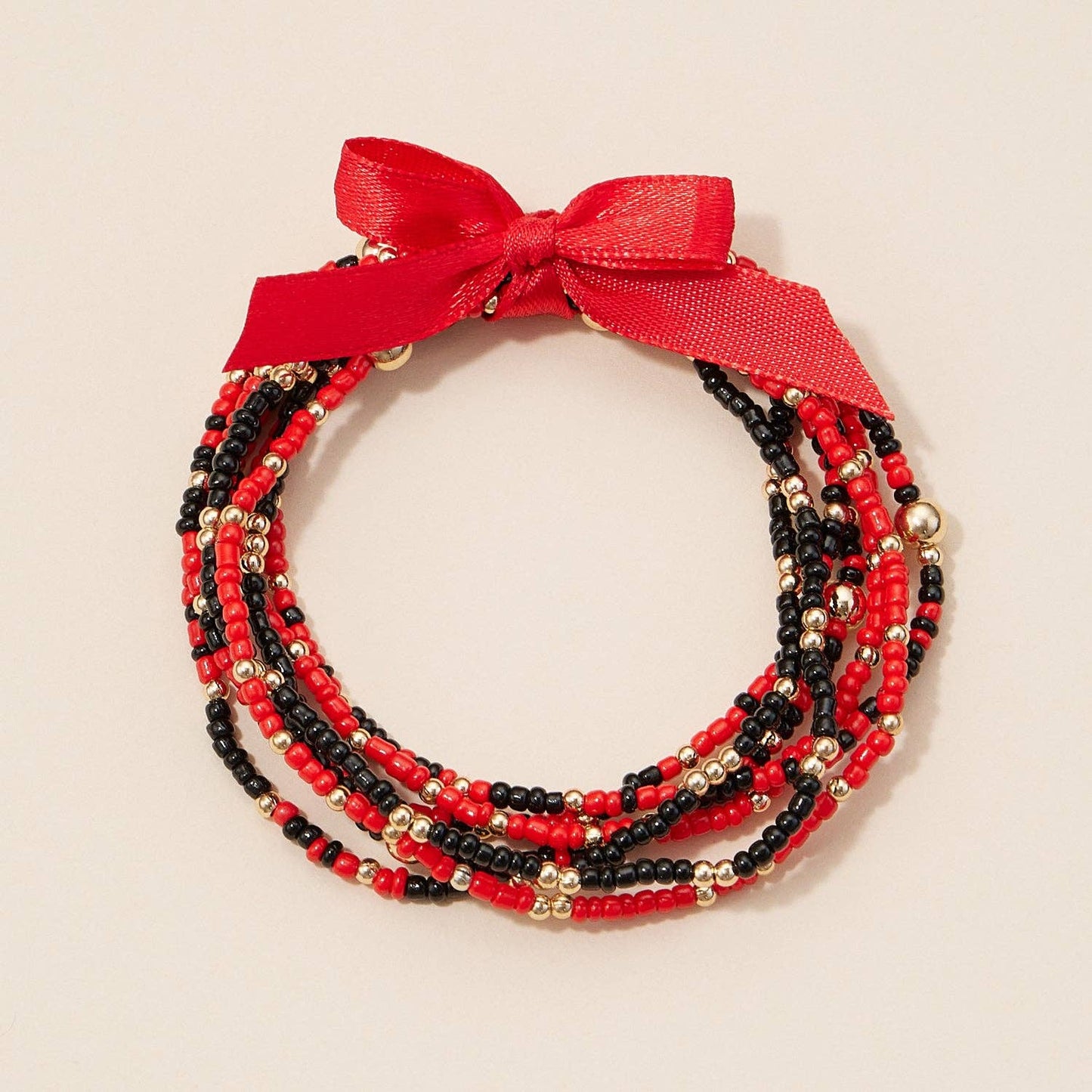 Seed Bead Bracelet Set | Game Day Colors: Orange/White / One / B5SB2387