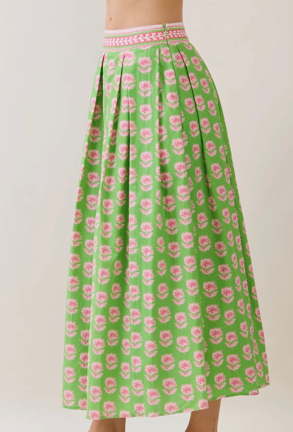 Love flower midi skirt