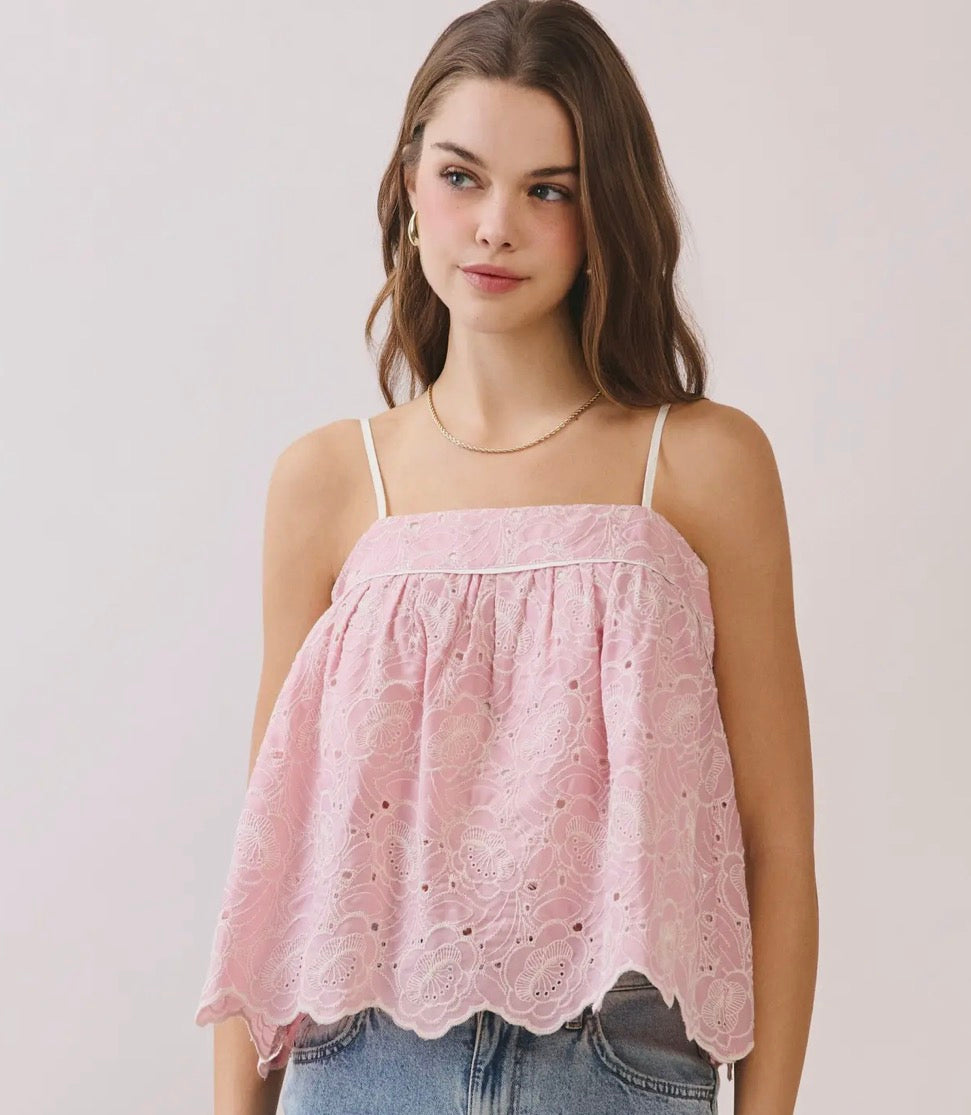 Lace babydoll cami top