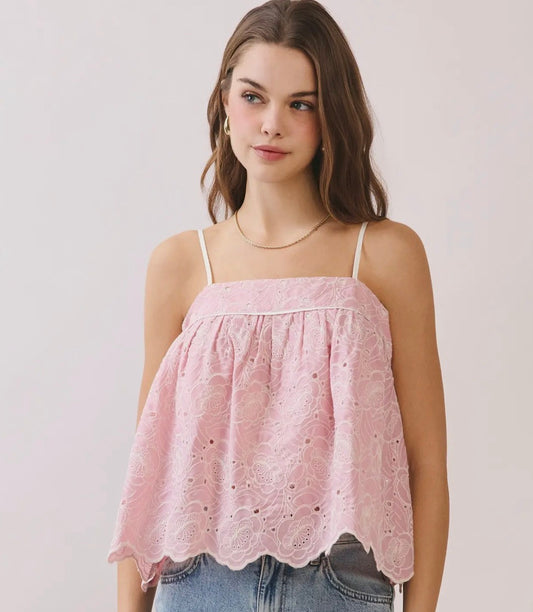 Lace babydoll cami top