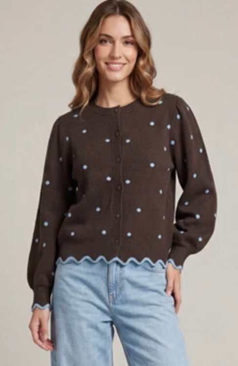 Scallop blue sweater