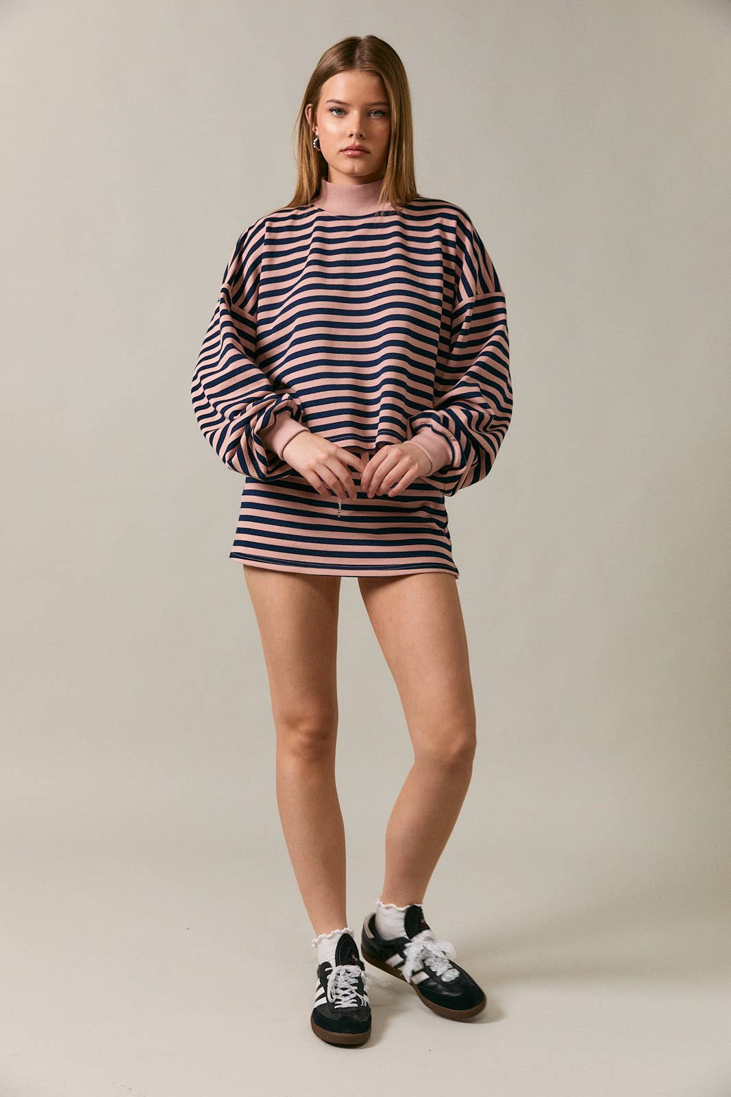 MOCKNECK STRIPED BOXY