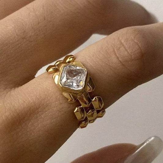 Rhinestone band ring
