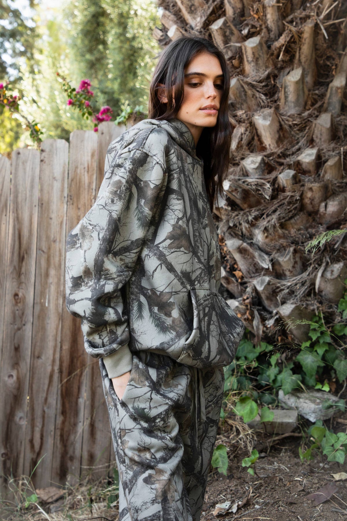 Woodland Camo Cloud Fleece Oversized Hoodie