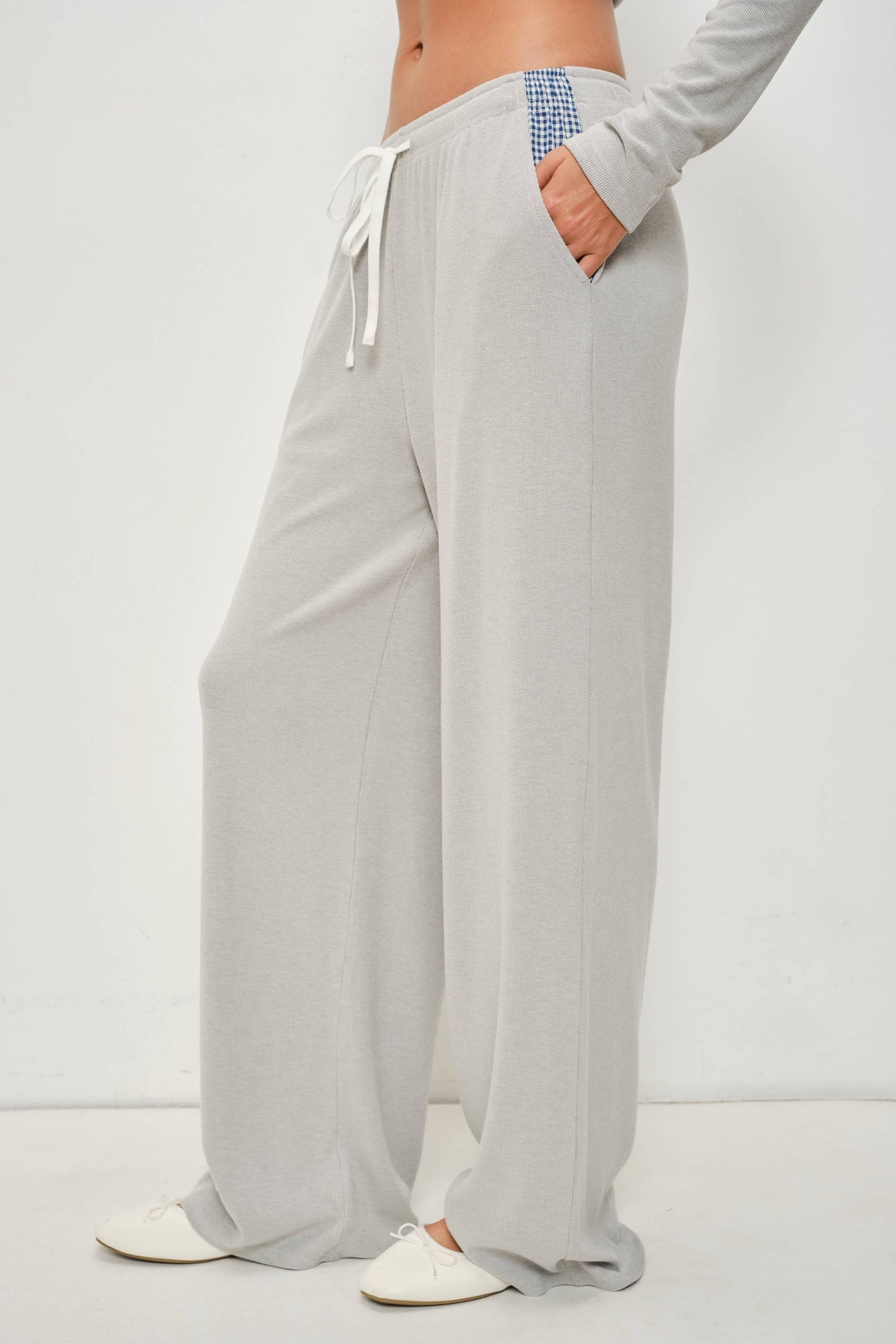 WREN GINGHAM COLOR BLOCK SOFT LOUNGE PANTS