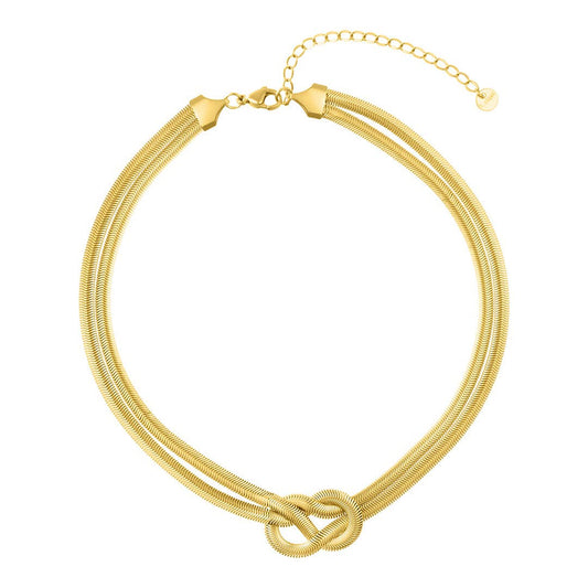 Tarnish Resistant Adjustable Knot Collar Necklace