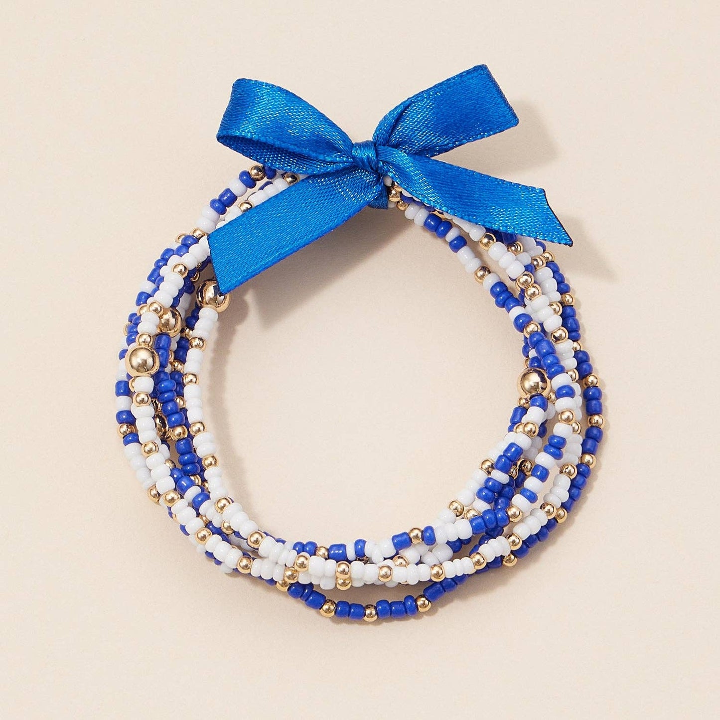 Seed Bead Bracelet Set | Game Day Colors: Orange/White / One / B5SB2387