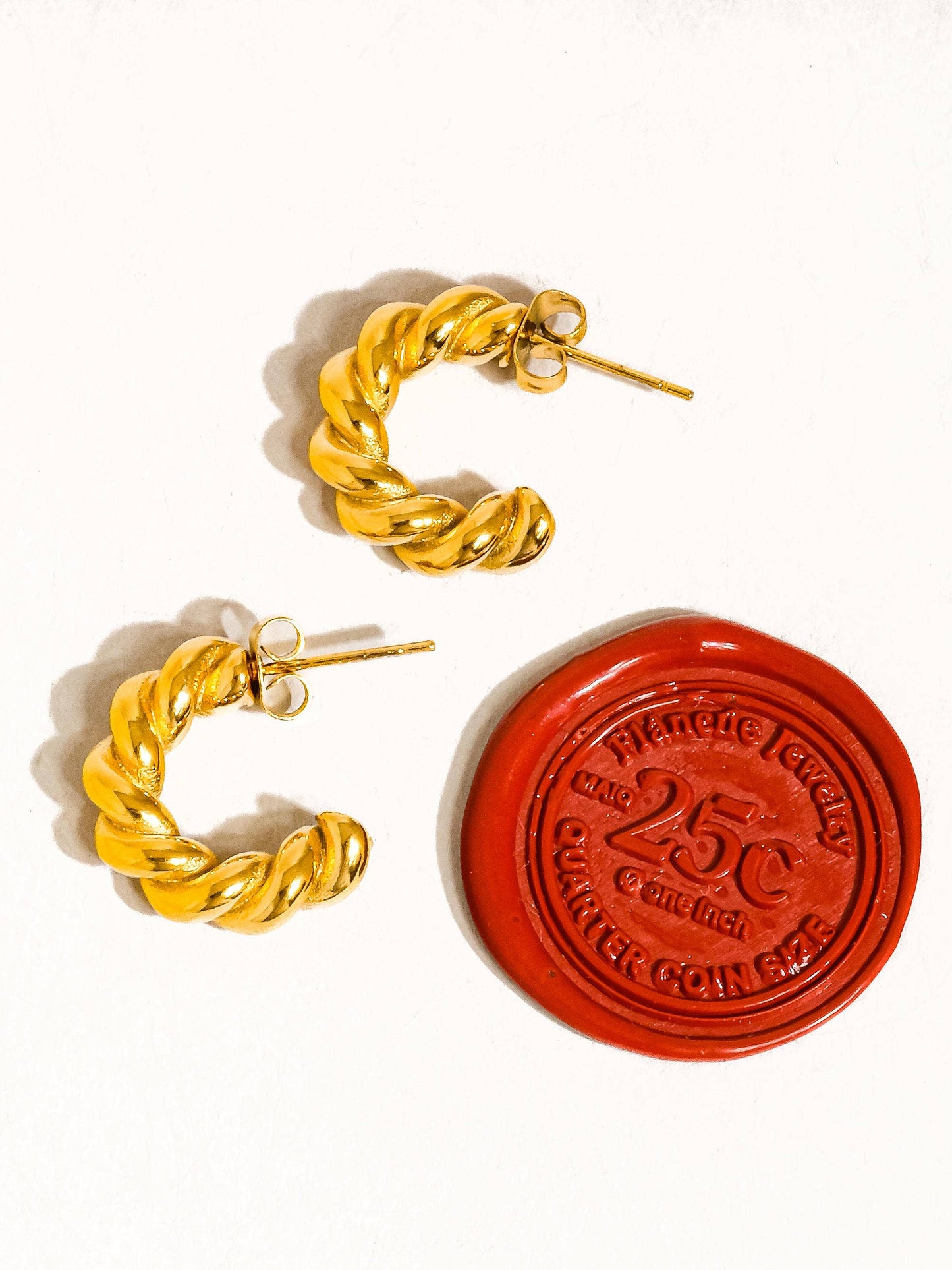 Braided C Hoop Earring