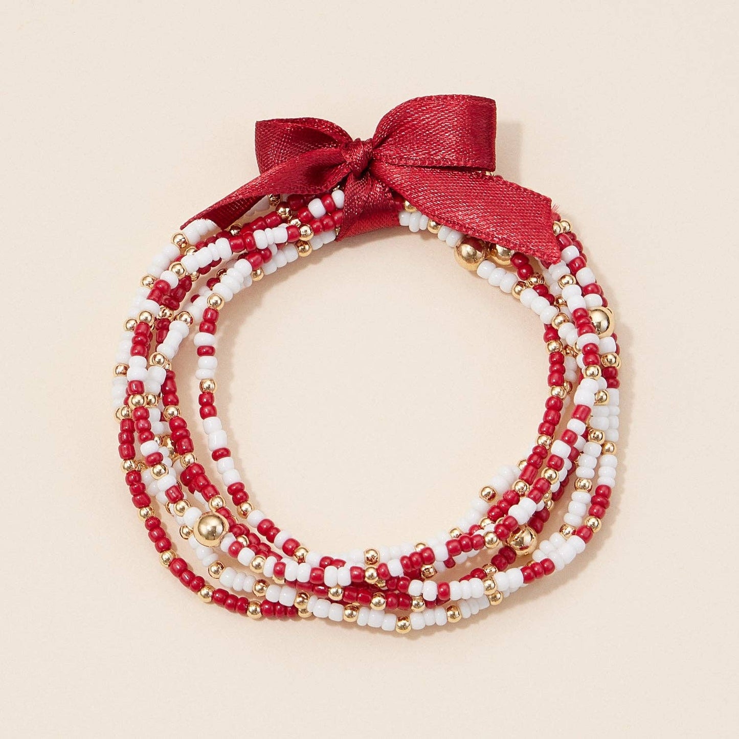 Seed Bead Bracelet Set | Game Day Colors: Orange/White / One / B5SB2387