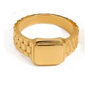 Gold watch band ring