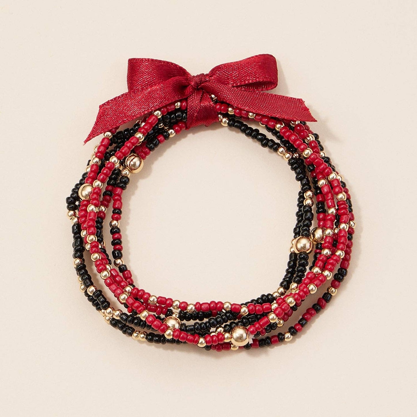 Seed Bead Bracelet Set | Game Day Colors: Orange/White / One / B5SB2387